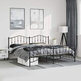 Metalni okvir kreveta s uzglavljem i podnožjem crni 183x213 cm | shoptok.hr