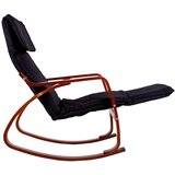  Stolica za ljuljanje ModernHome – s podesivim osloncem za noge i drvenim naslonima za ruke | shoptok.hr