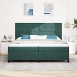  Krevet s kutijom za opruge s madracem Tamnozeleni 200x200 cm Baršun | shoptok.hr