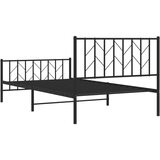 Metalni okvir kreveta uzglavlje i podnožje crni 107x203 cm | shoptok.hr