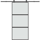 vidaXL Klizna vrata s priborom 90 x 205 cm kaljeno staklo i aluminij | shoptok.hr