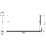  Osram-LED prigušiva viseća lampa na sajli OFFICE LINE LED/40W/230V 4000K 120 cm crna | Eponuda.com