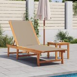 Maison Chic Ležalnik - Sončna ležalnik taupe trden akacijev les in tekstilen, (22042986) | Shoptok.si