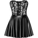 Noir Handmade Exclusive Short Powerwetlook & Lace Dress 2718561 Black M | Shoptok.si