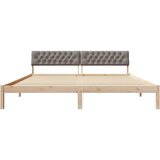  Okvir kreveta Smeđa i taupe 200 x 200 cm Masivna borovina | shoptok.hr