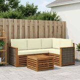  Set vanjskih sofa 5 pcs Prirodna i krem 59 x 59 x 37 cm | shoptok.hr
