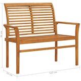  Vrtna klupa s plavim jastukom 112 cm od masivne tikovine | shoptok.hr