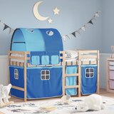 vidaXL Dječji krevet na kat s tunelom plavi 90x200 cm masivna borovina | shoptok.hr