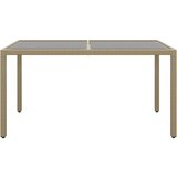  Vrtni stol 150 x 90 x 75 cm od kaljenog stakla i poliratana bež | shoptok.hr