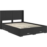  Krevetna konstrukcija s pohranom i uzglavljem Crna 135 x 190 cm | shoptok.hr