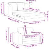 vidaXL Sofa na podu krevet 2-u-1 Tamnožuta 148x71x83 cm Tkanina | shoptok.hr