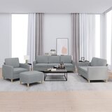  The Living Store Sedežna garnitura 4-delna z blazinami svetlo sivo blago - Sedežna Garnitura, (21467479) | Shoptok.si