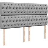 vidaXL Otomanski posteljni okvir z vzmetnicami siv 200x200 cm blago | Shoptok.si