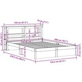  Okvir za krevet s uzglavljem bijeli 150 x 200 cm borovina | shoptok.hr