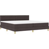 Box Vzmetnica na podnožju z vzmetnico Temno rjava 200x200 cm Tkanina, (22083302) | Shoptok.si
