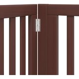  Vrata za pse s vratašcima 8 panela sklopiva 640 cm drvo topole Smeđa 80 x 90 x 2 cm | shoptok.hr