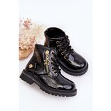 EVENTO Girls' patent leather ankle boots with zipper black Felori | Shoptok.si