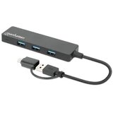 Manhattan USB-C HUB 4port 180863 3.2 G1+USB-C/5Gbps/Crni | Eponuda.com