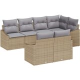  Set od 7 komada vrtnih kauča s jastučićima bež poli ratan | shoptok.hr