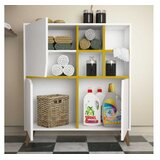 Hanah home Komoda Pulse 100x115x30cm, Bijelo-Žuta | Eponuda.ba