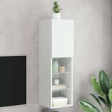 vidaXL TV omarica z LED lučmi bela 30,5x30x102 cm | Shoptok.si