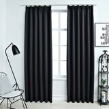  Zavjese za zamračivanje s kukama 2 kom crne 140 x 225 cm | shoptok.hr