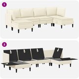  Set namještaja za dnevni boravak 6 pcs Krem Tkanina | shoptok.hr