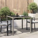  Stol za vrt Siva 90 x 90 x 75 cm poliratan | shoptok.hr