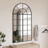 vidaXL Zidno ogledalo crno 80 x 140 cm lučno željezno | shoptok.hr