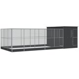 Kavez za ptice s produžetkom srebrni 704x303x216 cm čelični | Eponuda.com