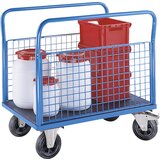 eurokraft pro ploski voziček, z 2 mrežastima stranicama, dxš 1050 x 700 mm, kolesa iz polne gume | Shoptok.si