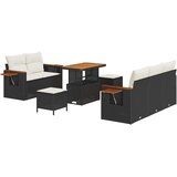  Sjedeća garnitura za vrt 10 kom. 7-Broj sjedala Crna i Krema 179 x 179 x 85 cm | Shoptok.si
