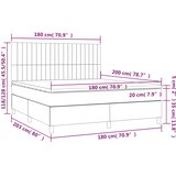 Krevet box spring s madracem LED tamnosmeđi 180x200 cm tkanina | Eponuda.ba