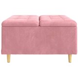  Shranjevalna tabureta z blazino Roza 80 x 80 x 45 cm Žamet, (5000208388) | Shoptok.si