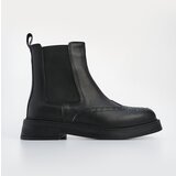 Marjin Women's Genuine Leather Elastic Side Band Daily Boots Yestin Black | Eponuda.ba
