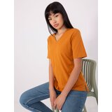 Fashion Hunters Dark orange basic T-shirt | shoptok.hr
