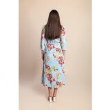 Fenzy Maxi Obleka S Potiskom, Svetlo Modra | Shoptok.si