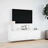 vidaXL Zidni TV ormarić s LED svjetlima bijeli 140x31x38 cm | shoptok.hr