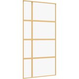 vidaXL Drsna vrata zlata 102,5x205 cm prozorno ESG steklo in aluminij, (20983362) | Shoptok.si