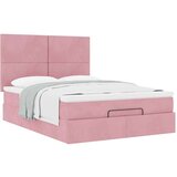  Otomanska postelja z vzmetnicami roza 140x190cm žamet, (22053320) | Shoptok.si