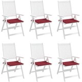 vidaXL Jastuci za vrtne stolice 6 kom boja vina 40x40x3 cm od tkanine | shoptok.hr