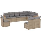  10-dijelni set vrtnih sofa s jastucima bež od poliratana | shoptok.hr