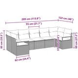  Kavčna garnitura z blazino 7 pcs Siva poli ratan, (5000153877) | Shoptok.si