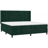 Krevet s oprugama i madracem tamnozeleni 200x200 cm baršunasti | shoptok.hr