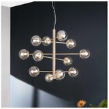  Ondaluce - Visilica na sajli ELISEO 12xE14/10W/230V prečnik 97 cm zlatna/zadimljeno bež | Eponuda.com
