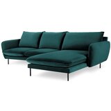 Cosmopolitan Design kutna garnitura od petrolejskog baršuna Vienna, desni kut | shoptok.hr