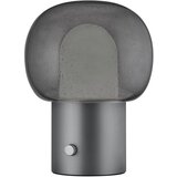 Blomus Antracitno siva aluminijasta LED namizna svetilka s steklenim senčilom (višina 32 cm) Iris – | Shoptok.si