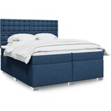 vidaXL Box spring postelja z vzmetnico modra 200x200 cm blago, (21302389) Cene