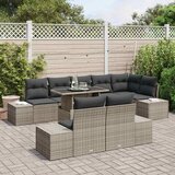  Sjedeća garnitura za vrt 9 kom. Siva poliratan 319 x 154 x 85 cm | shoptok.hr