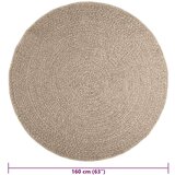  Rug "ZIZUR" Bež Ø 160 cm Juta videz Notranje in zunanje | Shoptok.si